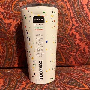 Corkcicle Poketo 16oz Tumbler in White Terrazo